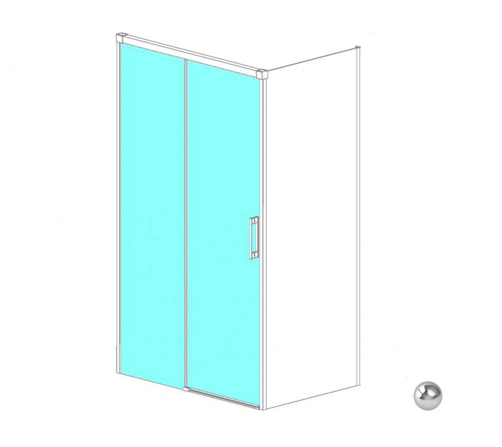 RADAWAY Idea KDJ door 120 L Дверь раздвижная, 1180-1195xH2005 мм, хром/прозрачное