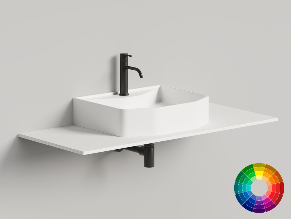 Salini CARTELLA CARTELLA WALL TOP 55 Раковина накладная 550х450х120 мм, S-Stone, RAL матовый арт. 124964
