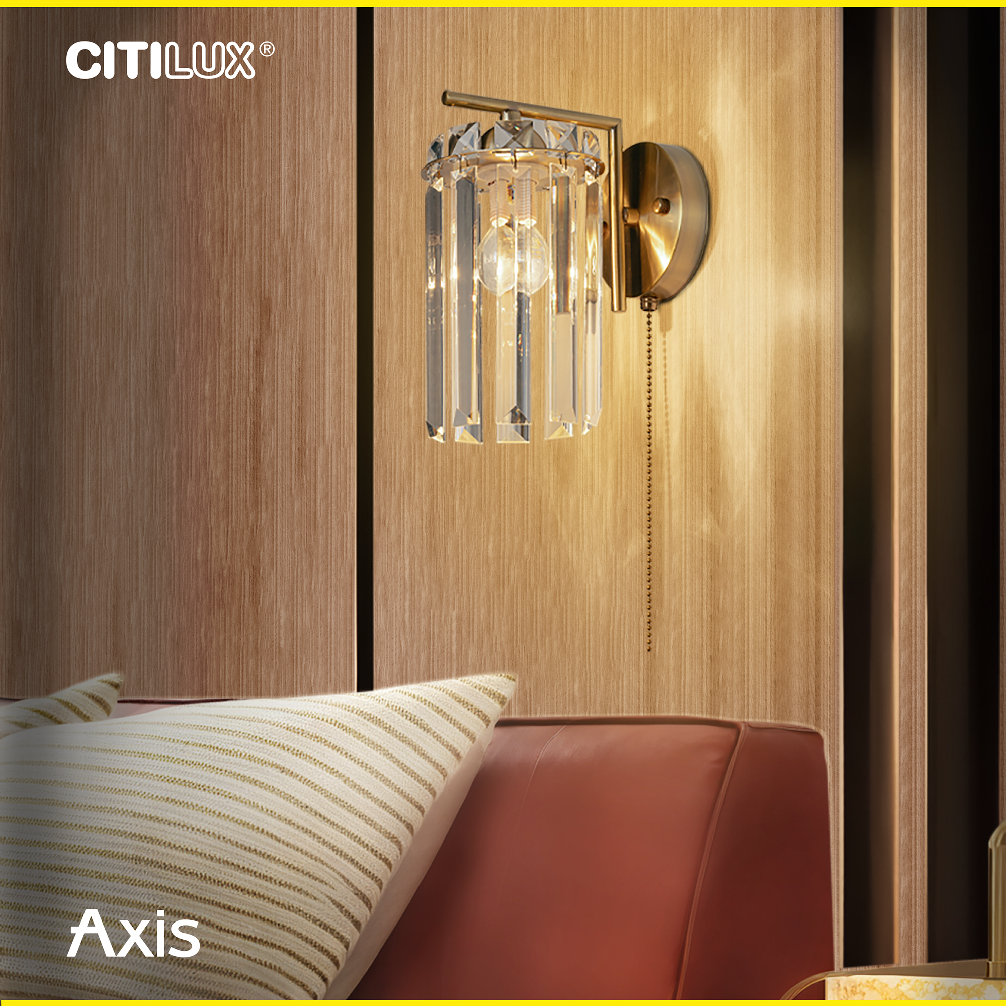 Citilux AXIS CL313413 Бра хрустальное с выключателем Бронза арт. 89231
