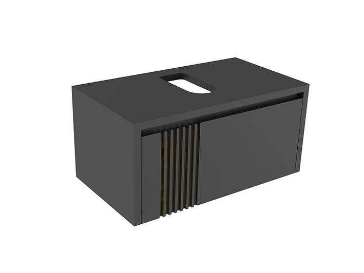 NOKEN ARQUITECT Тумба подвесная с 1 ящиком, 80x45x38 см, черный матовый Fenix арт. 33683