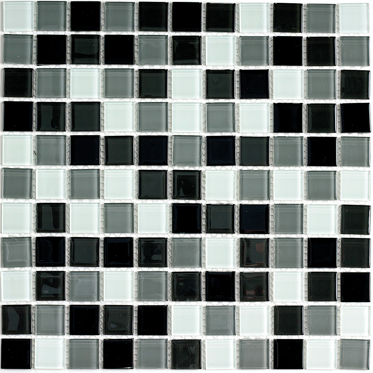 Плитка декоративная стеклянная Carbon mix/Карбон микс 4*25*25 300*300