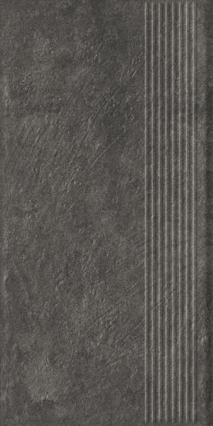 Ступень прямая Ceramika Paradyz Карризо Базальт структурная B1a 30x60 (1,44)