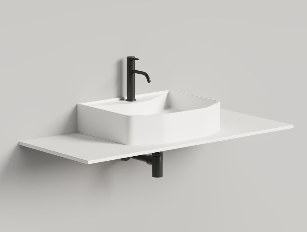 Salini CARTELLA CARTELLA WALL TOP 55 Раковина накладная 550х450х120 мм, S-Stone, матовый, белый арт. 124963