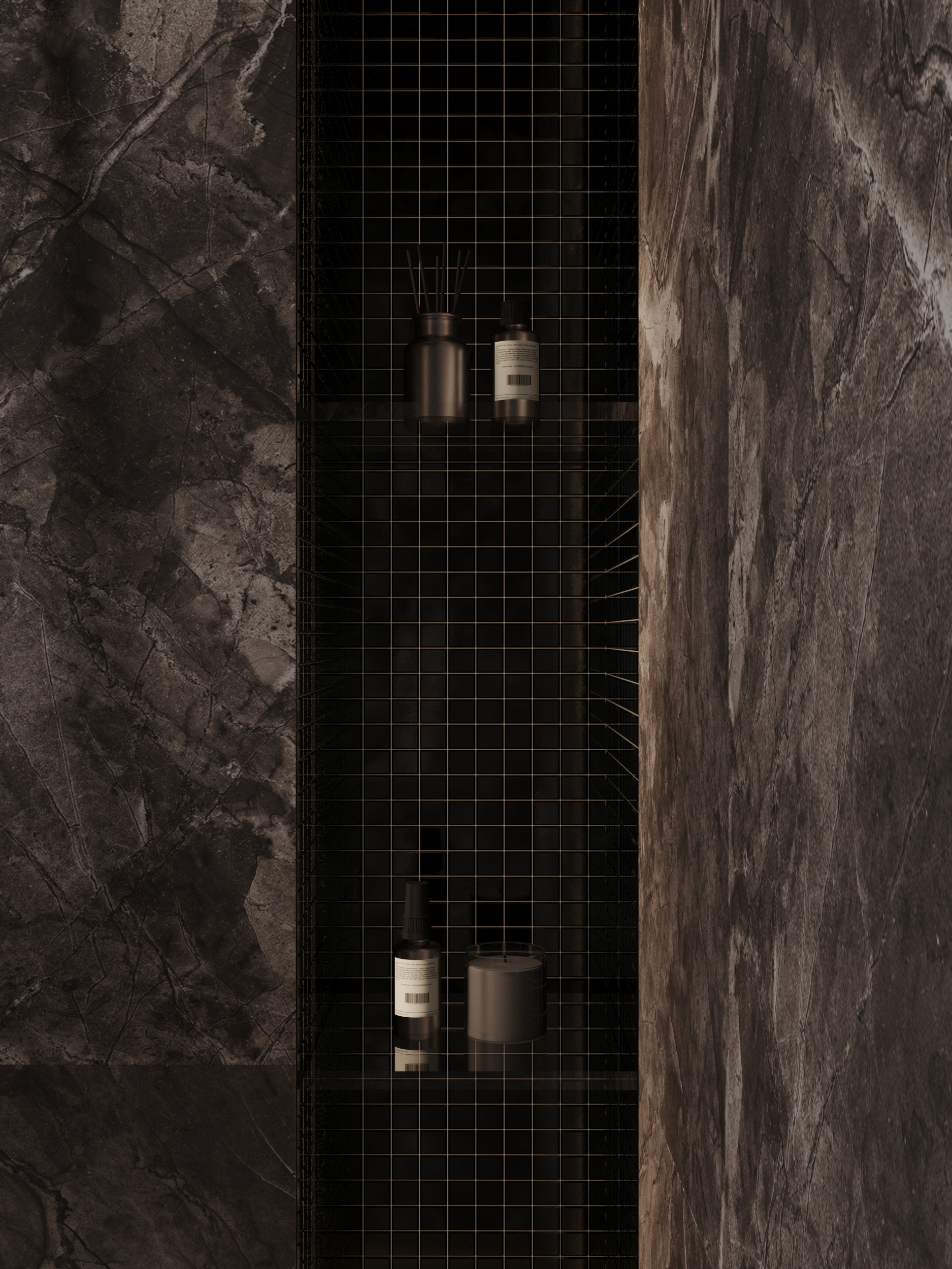 Плитка декоративная стеклянная Black glass/Чёрное стекло 4*25*25 300*300 арт. 90591