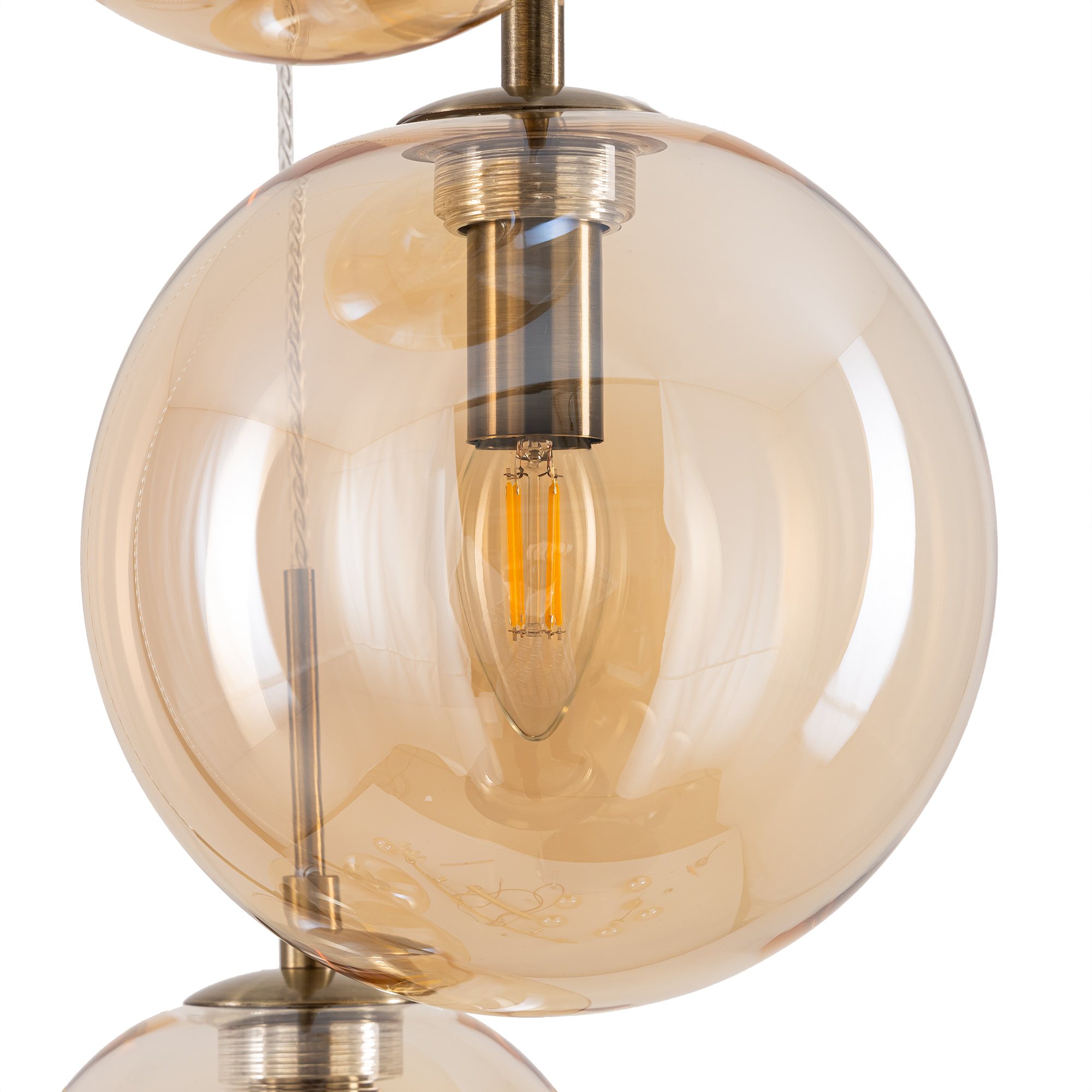 Citilux Томми CL102073 Люстра каскадная с янтарными шарами арт. 88941