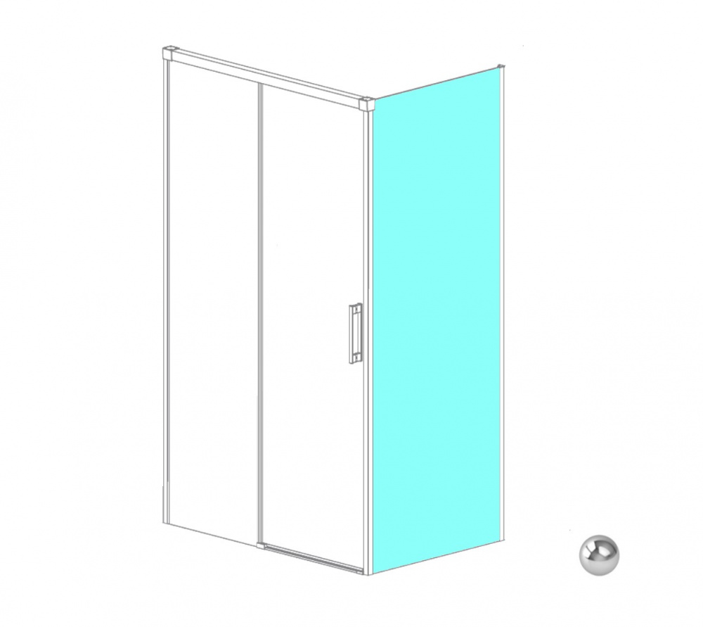 RADAWAY Idea S1 90 R Боковая стенка, 880-895xH2000 мм, хром/прозрачное