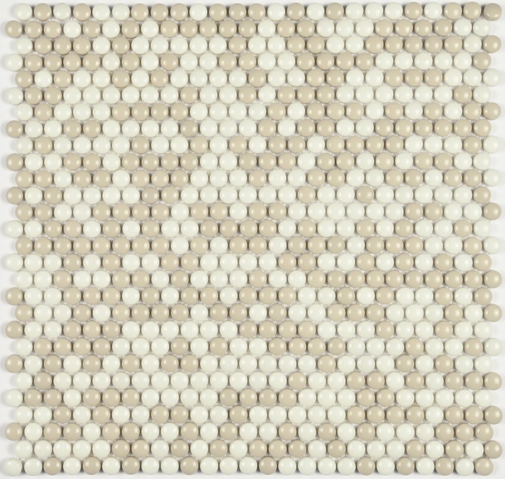 Плитка декоративная стеклянная Pixel cream/Пиксель кремовый d12*6 325*318