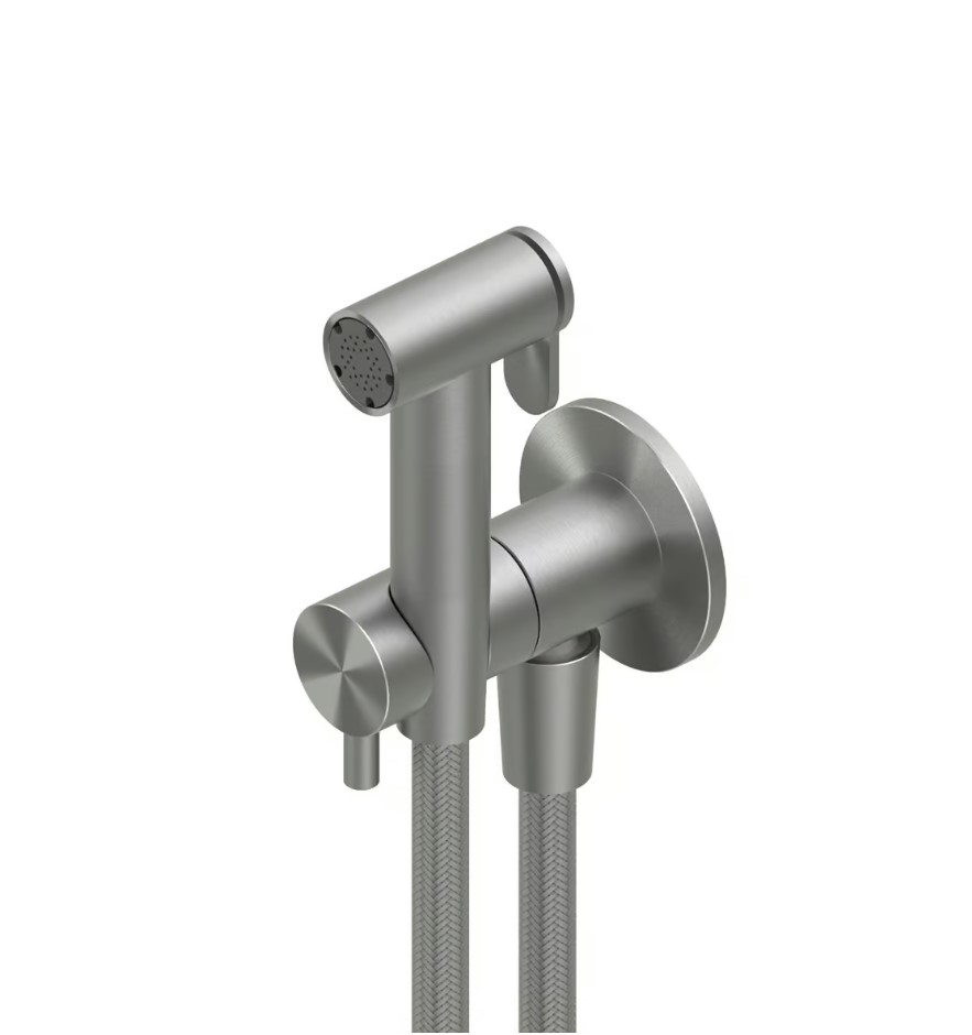 QUADRO DESIGN Гигиенический душ с запорным вентилем, AISI316L Brushed Stainless Steel арт. 40095