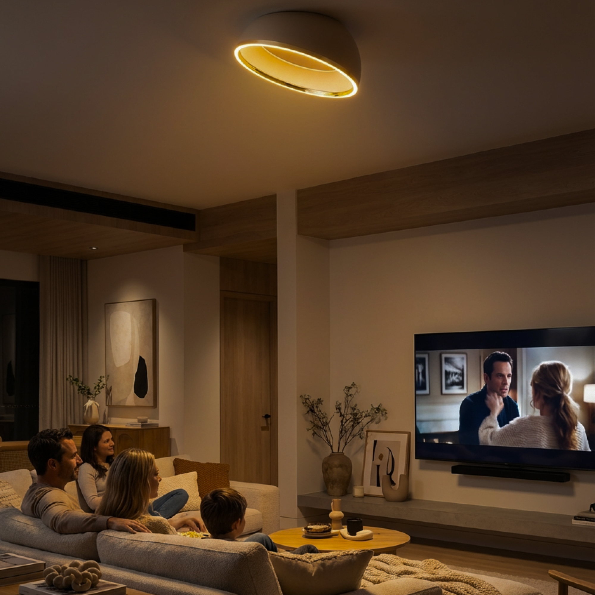 Citilux FLOOM CL736152 Светильник потолочный с пультом Бежевый+Золото арт. 89795