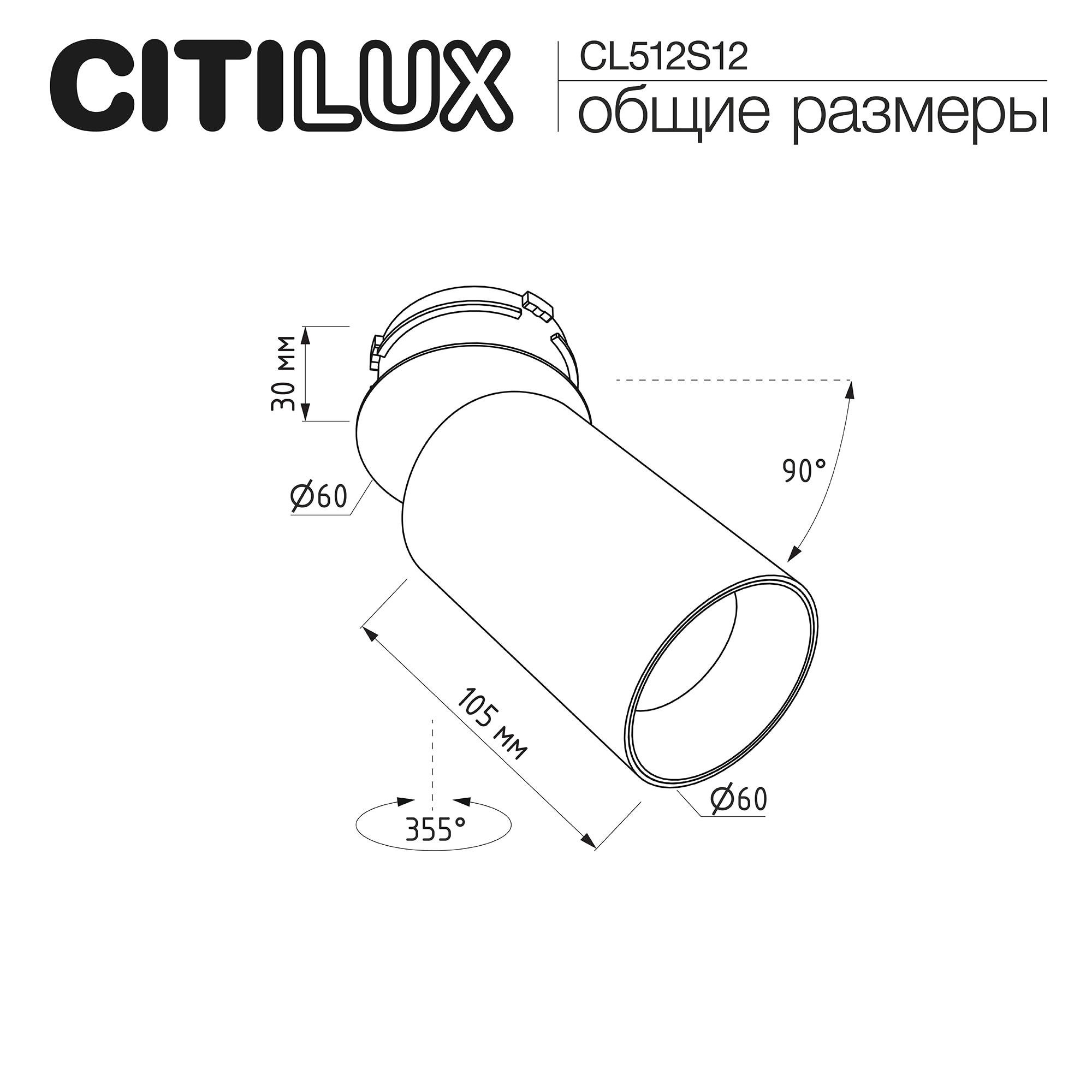 Citilux SkyPORT.10 AXEL CL512S12 Спот поворотный встраиваемый Латунь арт. 123621