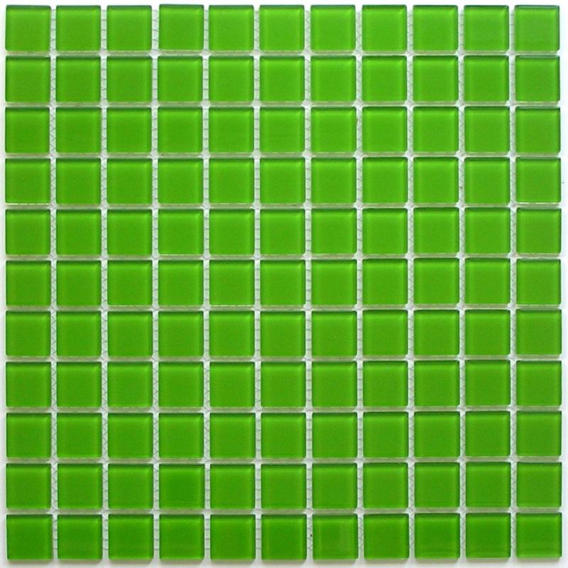 Плитка декоративная стеклянная Green glass/Зелёное стекло 4*25*25 300*300 арт. 90560