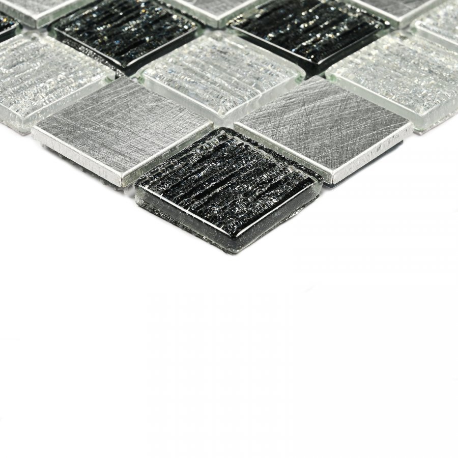 Плитка декоративная стеклянная Trend Silver/Тренд серебряный 4*23*23 300*300