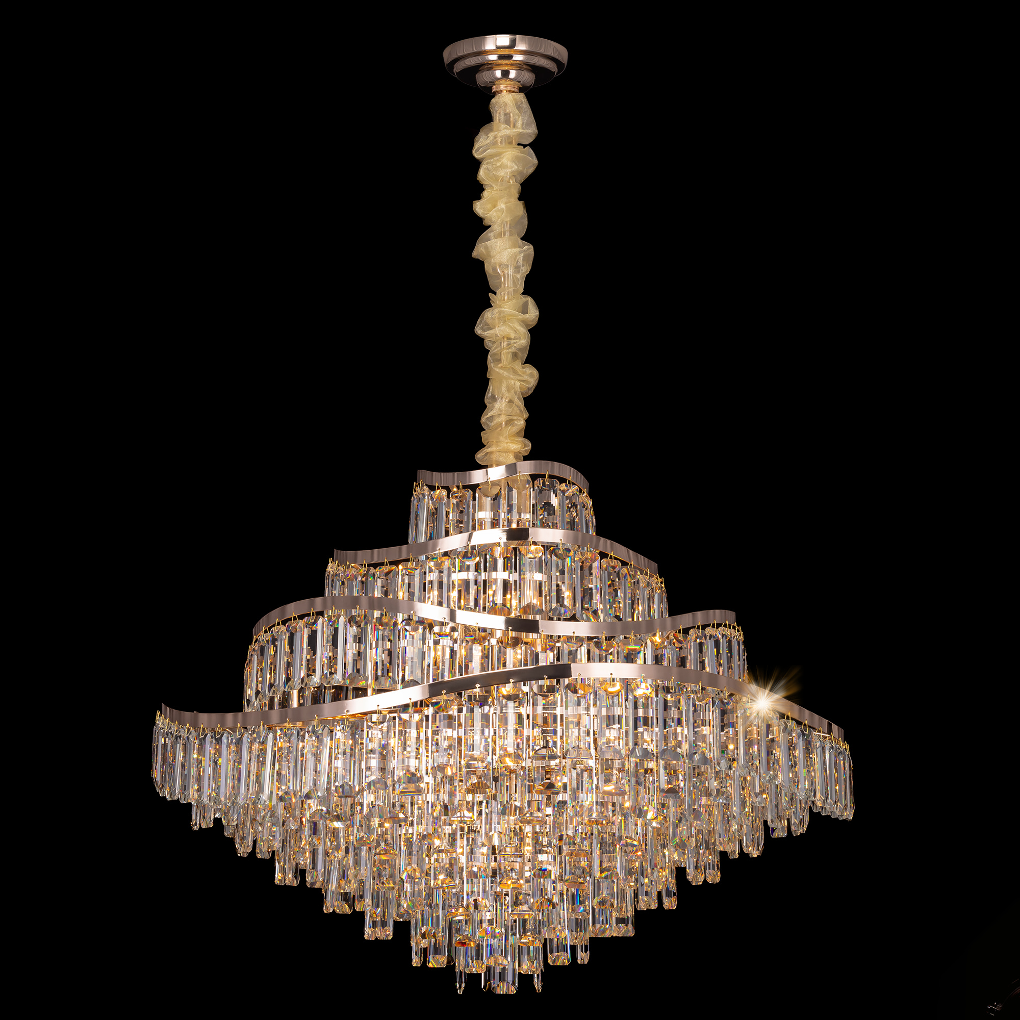Citilux NAIAD CL315192 Люстра хрустальная подвесная Золото арт. 89461