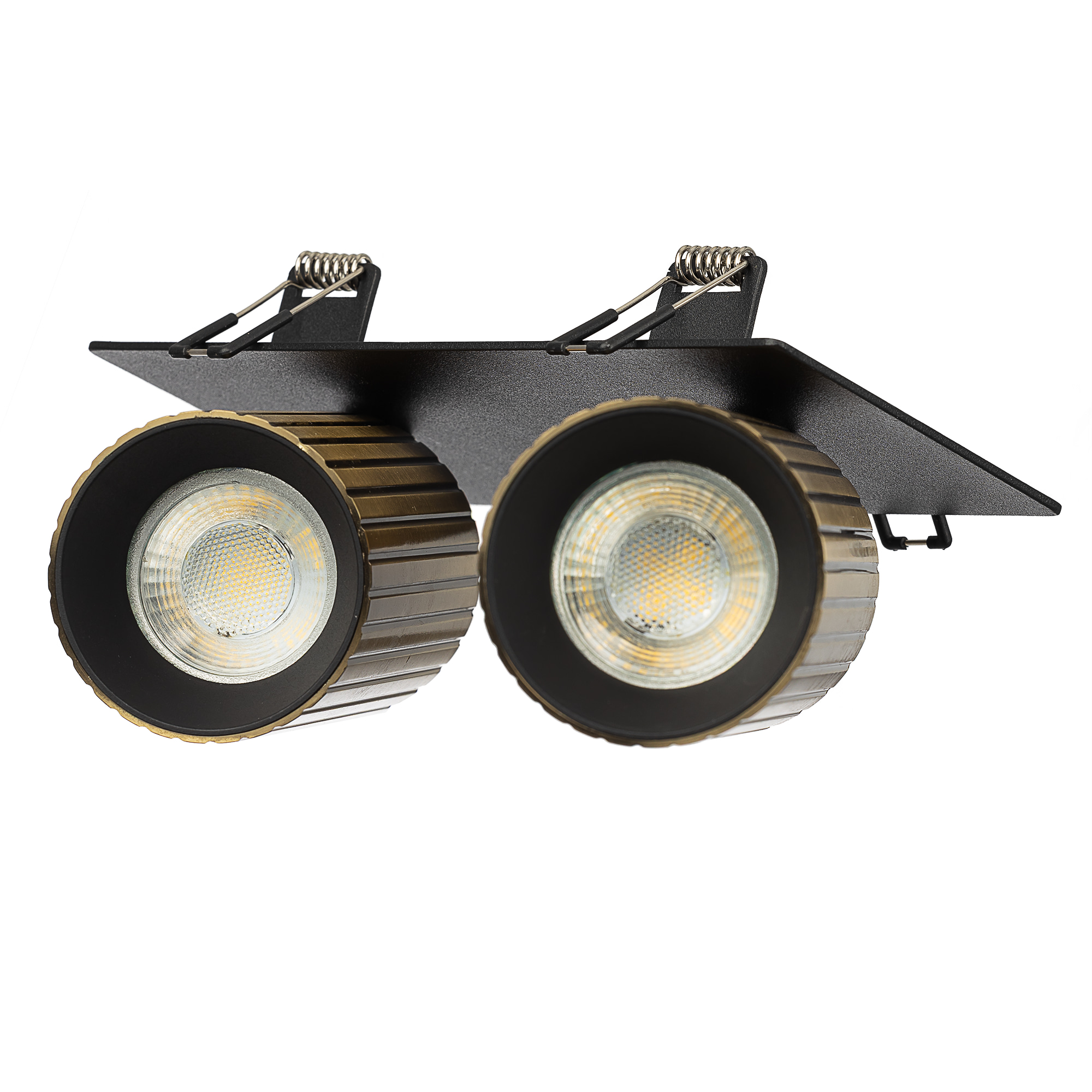 Citilux AXEL CL512D23R Спот поворотный встраиваемый двойной Бронза Рифлёный арт. 89827