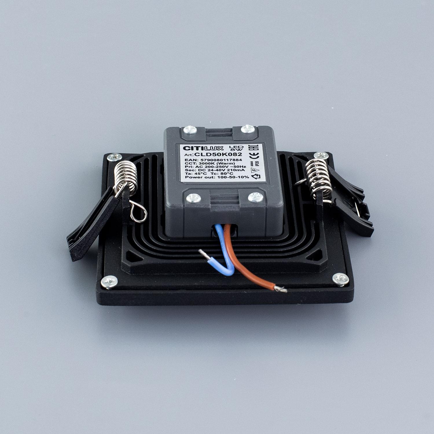 Citilux Омега CLD50K082 LED Встраиваемый светильник с диммером Чёрный арт. 88305