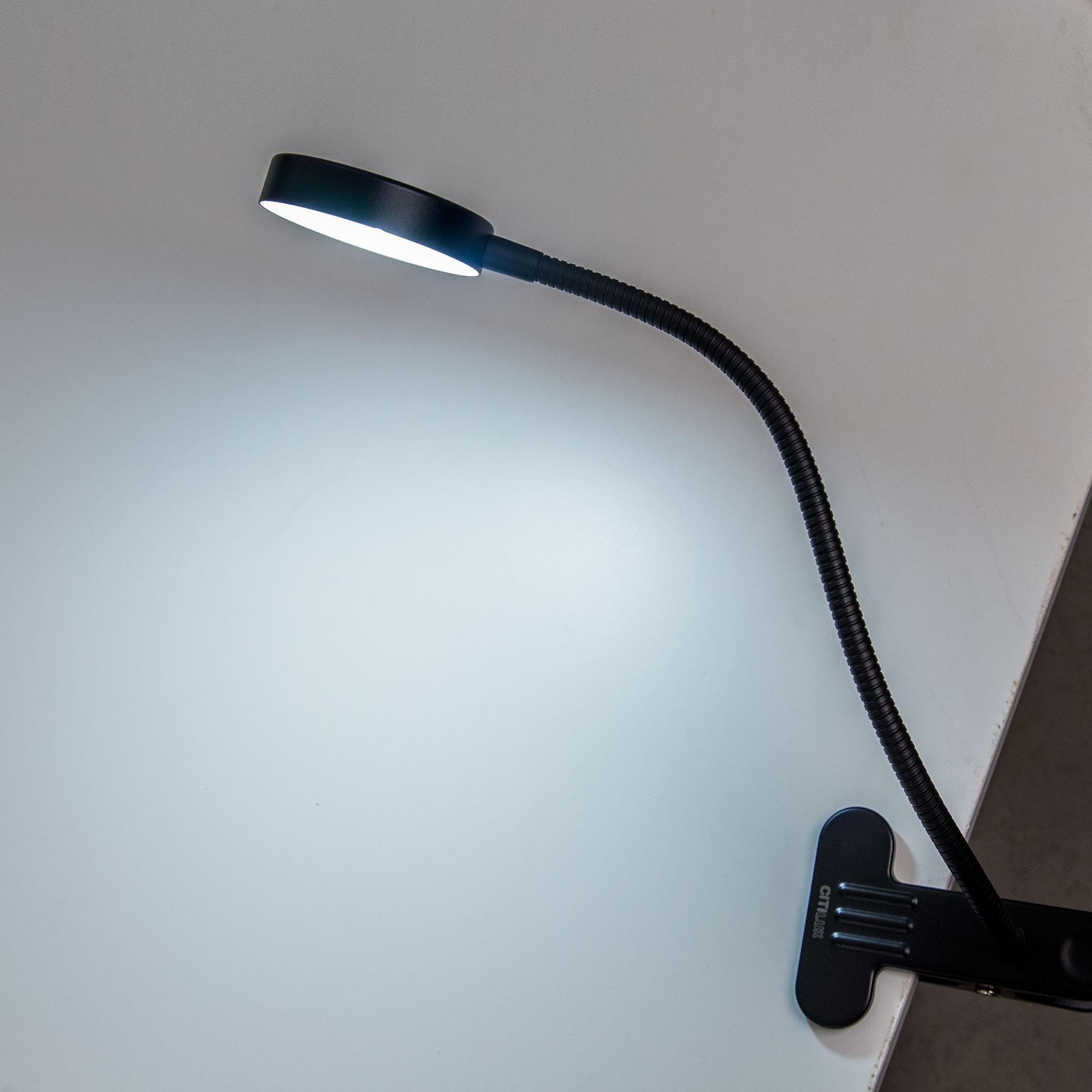 Citilux Ньютон CL803071N LED Лампа на прищепке с диммером Чёрная арт. 88060