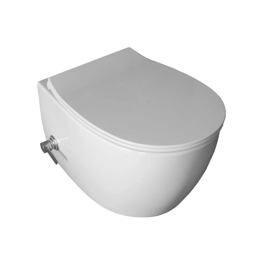 ALLEN BRAU FANTASY Унитаз подвесной, rimless, без сиденья, гиг. душ гор./хол, 510x363 мм, белый арт. 37457