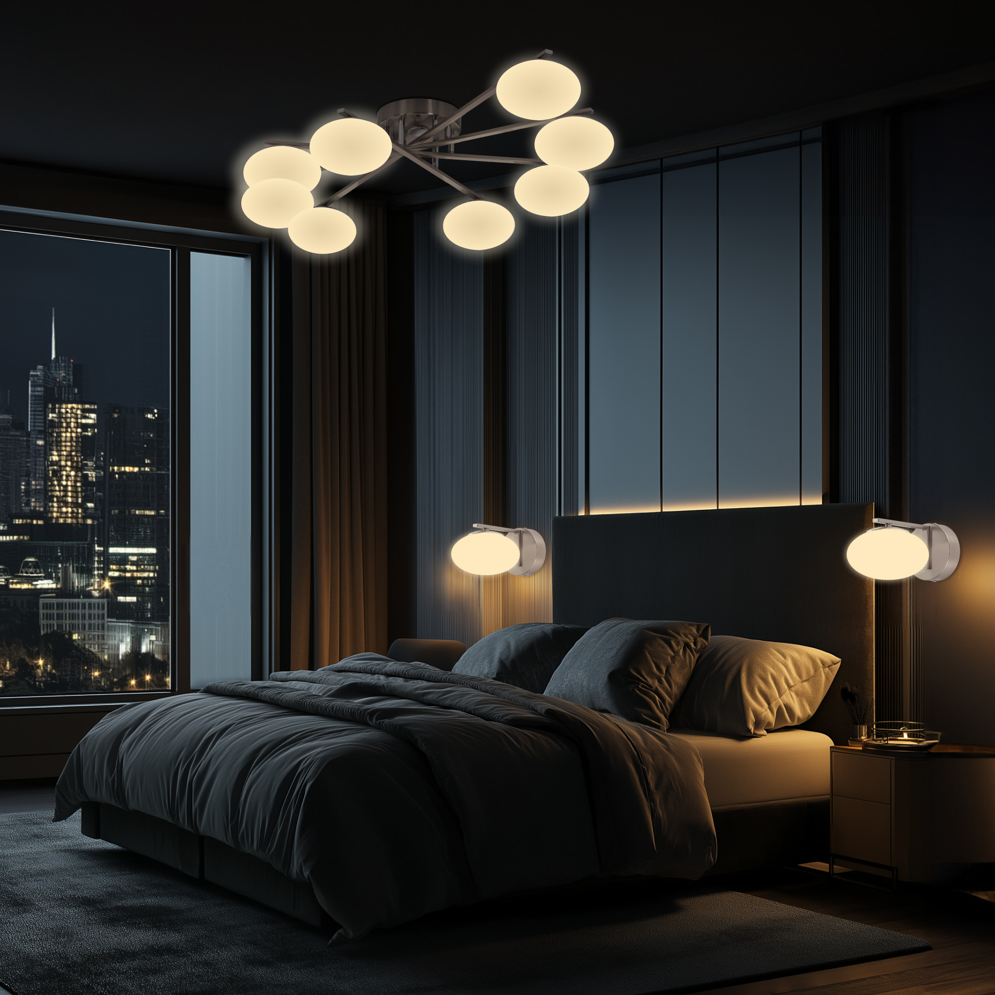 Citilux ATMAN SMART CL226A181 LED RGB Умная люстра Матовый Хром арт. 89437