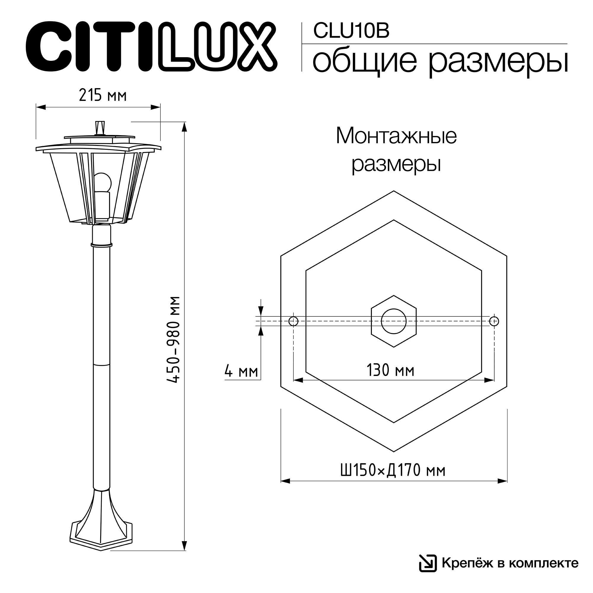 Citilux FORTS CLU10B Уличный парковый светильник арт. 89563