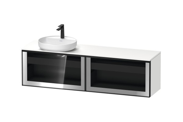 DURAVIT VITRIUM Тумба для раковины слева, 1600х420 мм, 18 White Matt/black арт. 33703