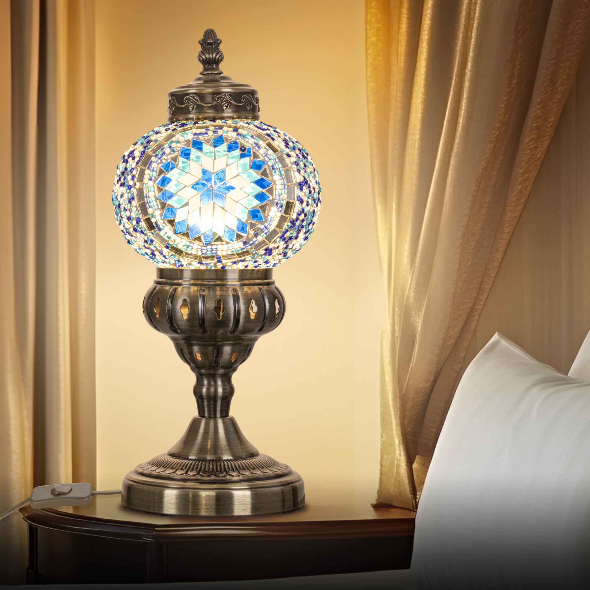 Citilux Каир CL419816 Настольная лампа Мозаика Синяя арт. 89488