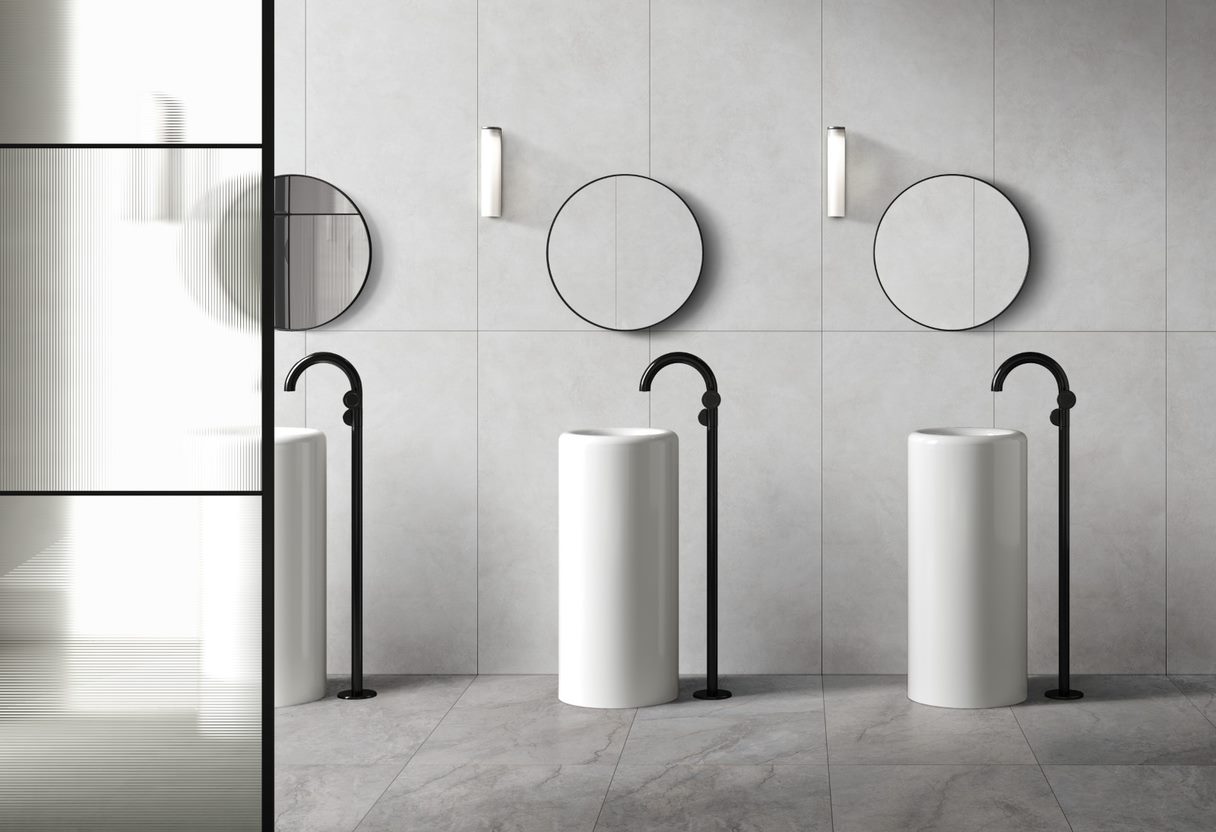 Керамогранит Vitra МикроЦемент Светло-серый МатR10A 60x120 (1,44) арт. 86417