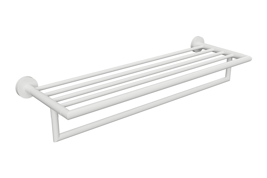 BEMETA WHITE Полочка для полотенец с вешалкой 550x120x265 мм, белый