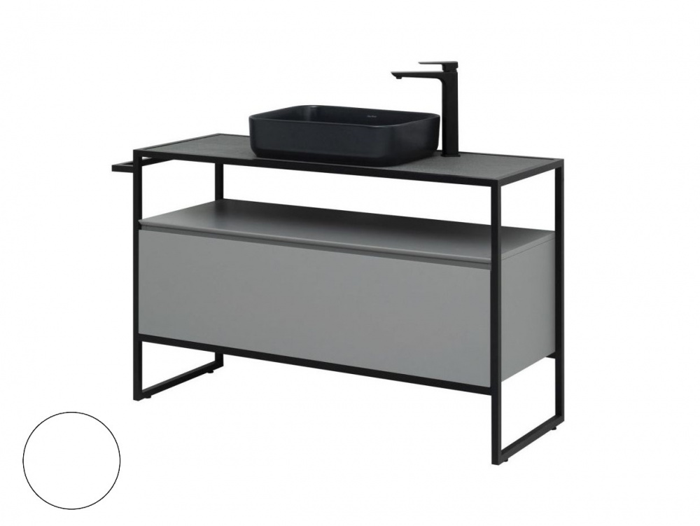 ALLEN BRAU PRIORITY Тумба 120 для раковины без столешницы, 1200x450xH760 мм, white matt/черный