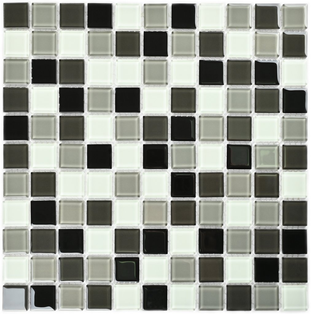 Плитка декоративная стеклянная Carbon mix/Карбон микс 4*25*25 300*300