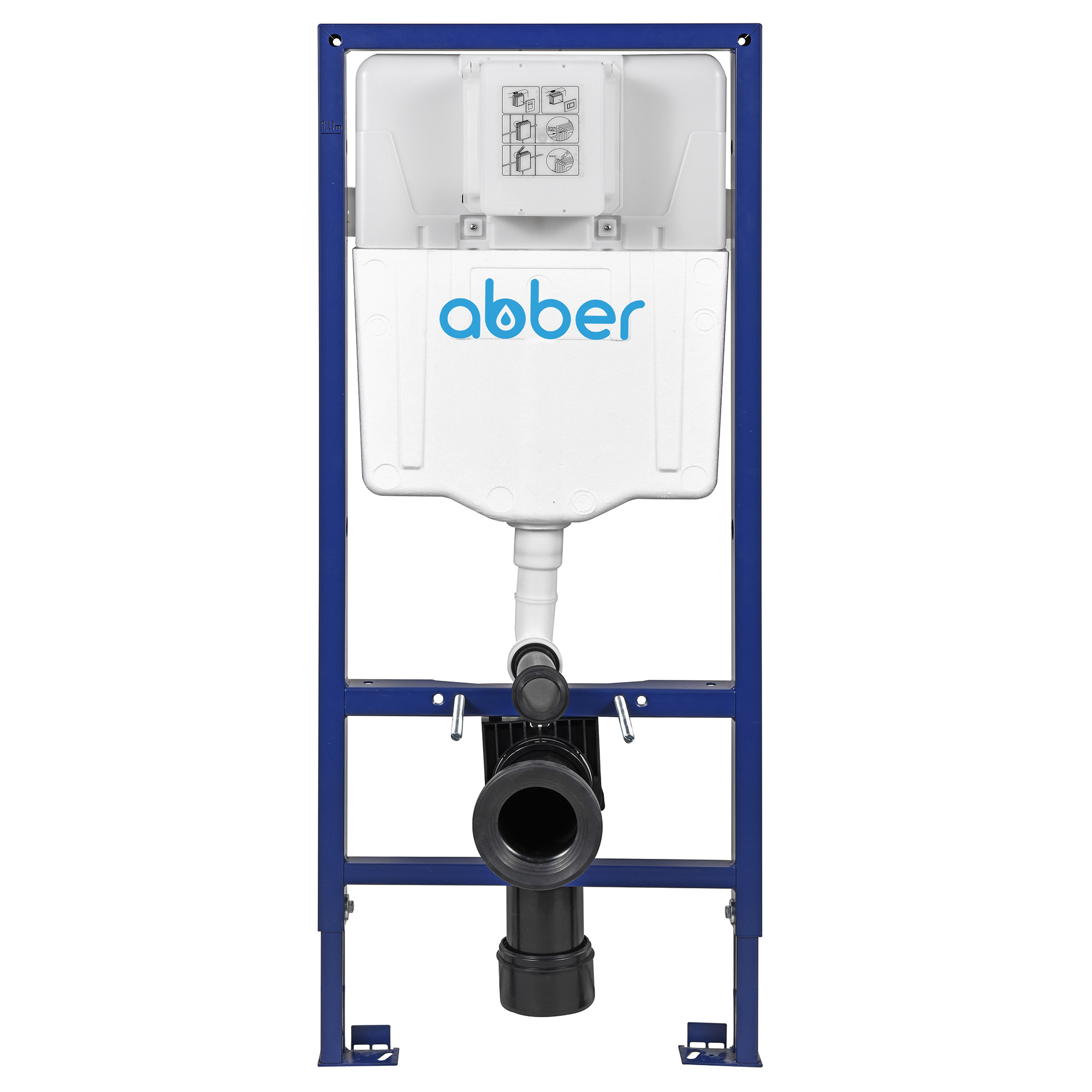Инсталляция ABBER AC0108 для подвесного унитаза пневматическая арт. 62145