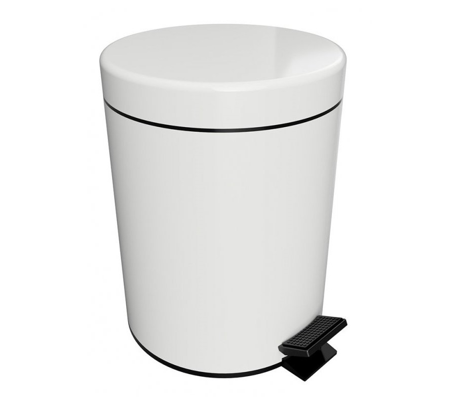 BEMETA WHITE Ведро для мусора, Н280 мм, 5л, белый/чёрный