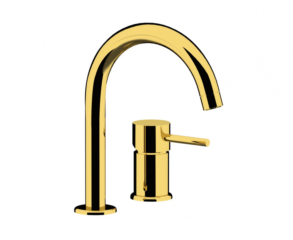 REMER X STYLE Смеситель для раковины на 2 отверстия, без ДК, shiny gold