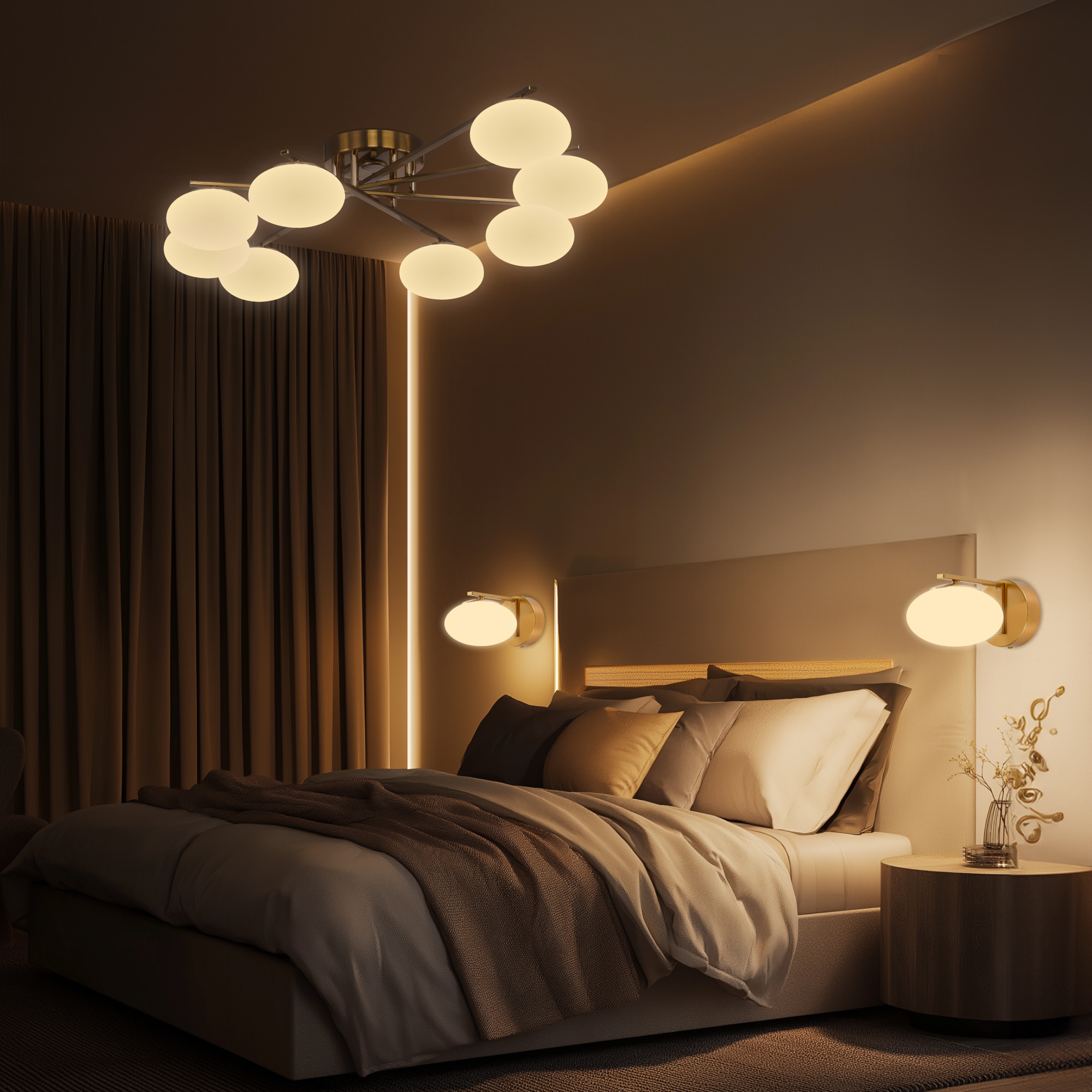 Citilux ATMAN SMART CL226A183 LED RGB Умная люстра Бронза арт. 89438