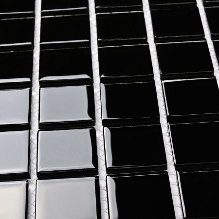Плитка декоративная стеклянная Black glass/Чёрное стекло 4*25*25 300*300 арт. 90591