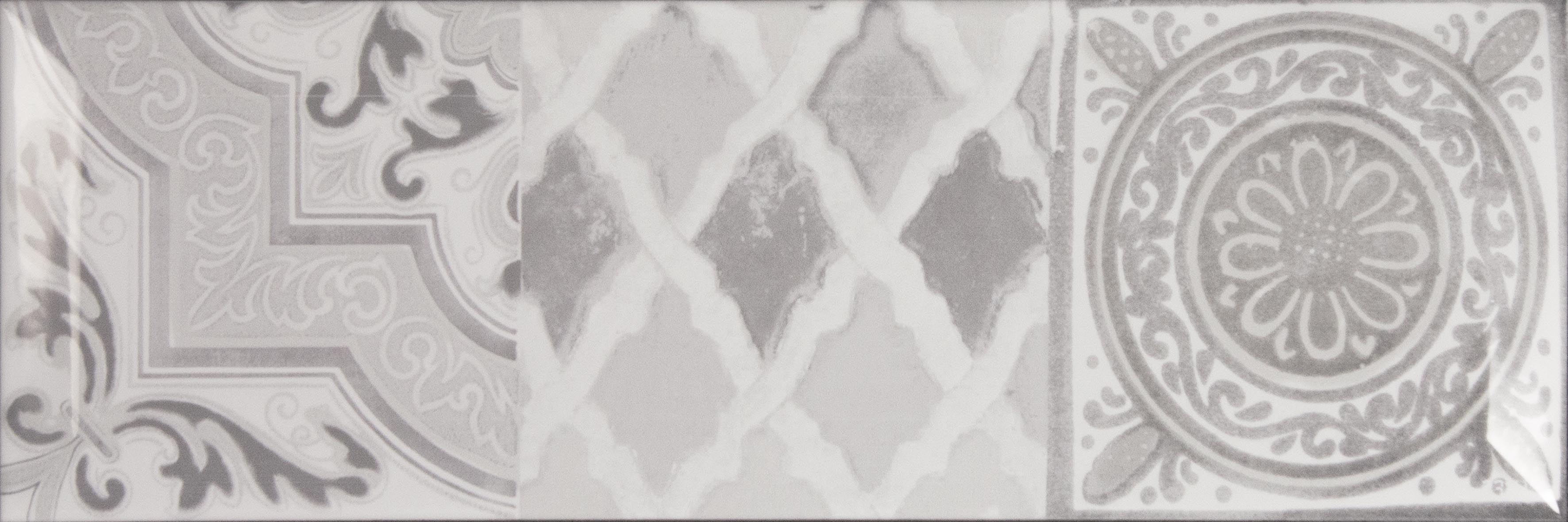 Плитка Monopole Антик серая глянцевая с фаской 10x30 (1,02) арт. 75892