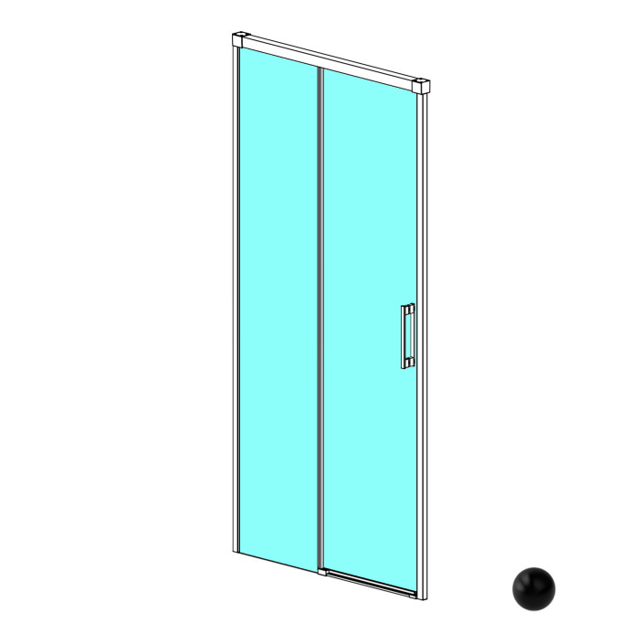 RADAWAY Idea Black DWJ 160 L Дверь в нишу раздвижная, 1587-1612xH2005 мм, черный/прозрачный