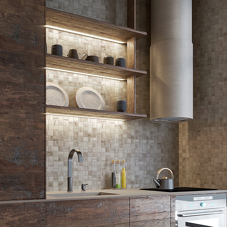 Плитка декоративная керамическая Wooden Light/Древесное сияние 6*48*48 306*306