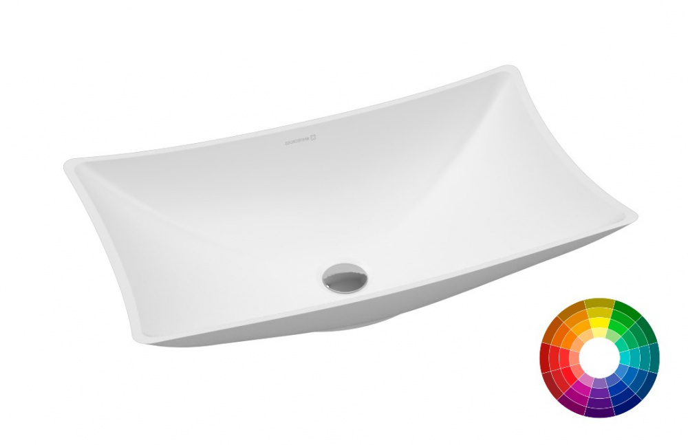 WHITECROSS Coral Раковина накладная, 60х34,5хH15 см, SolidSurface RAL матовый арт. 37047