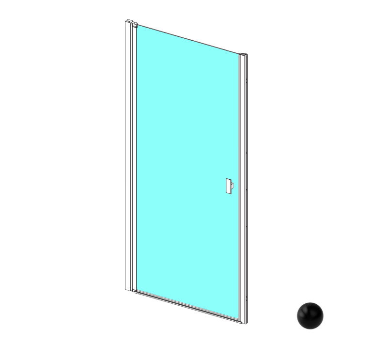 RADAWAY Nes Black DWJ I Frame 80 L Дверь в нишу 780-810xH2000 мм, черный/Frame