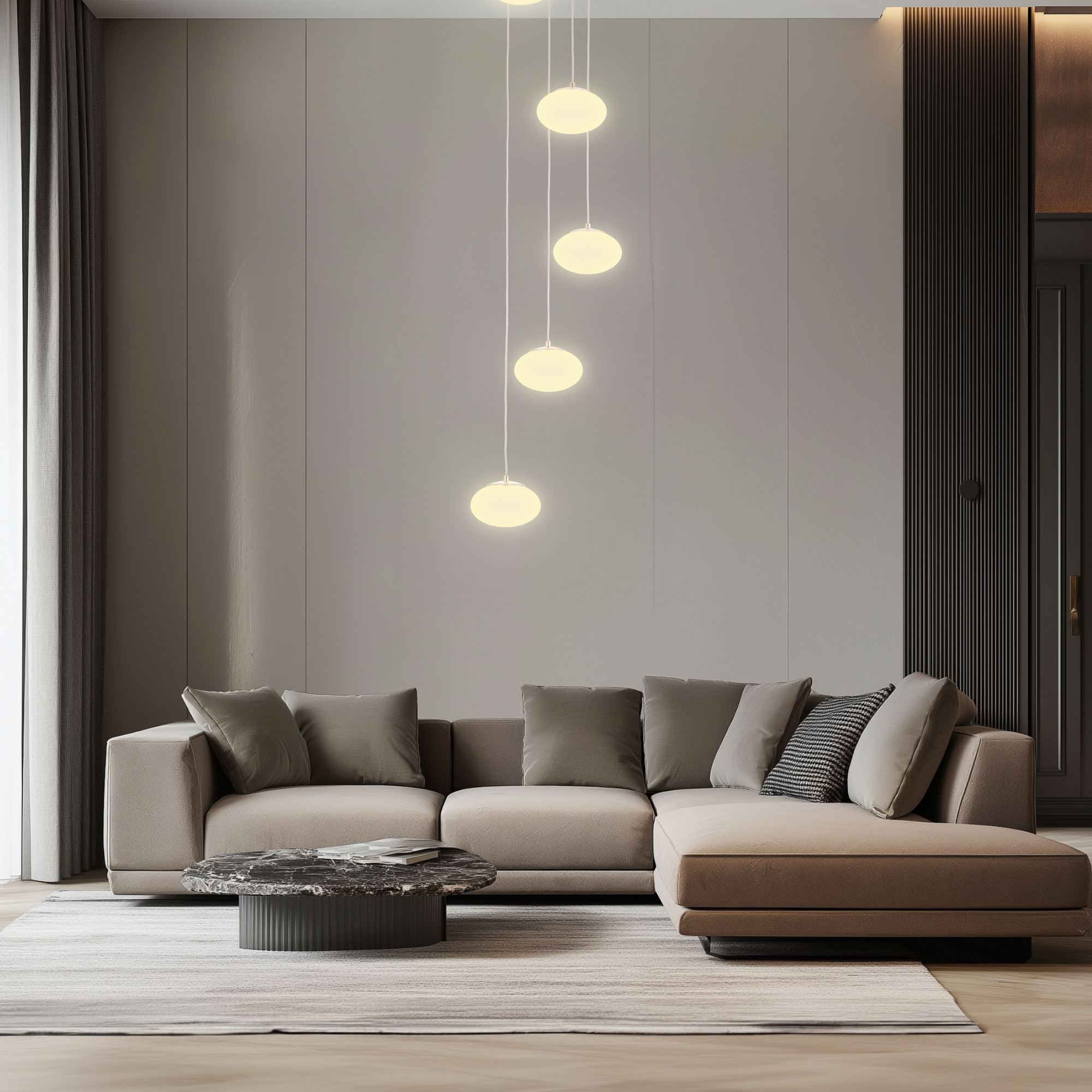 Citilux ATMAN SMART CL226A051 LED RGB Умная каскадная люстра Матовый Хром арт. 89427