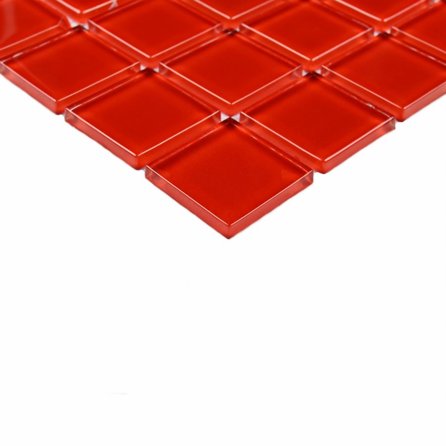 Плитка декоративная стеклянная Red glass/Красное стекло 4*25*25 300*300