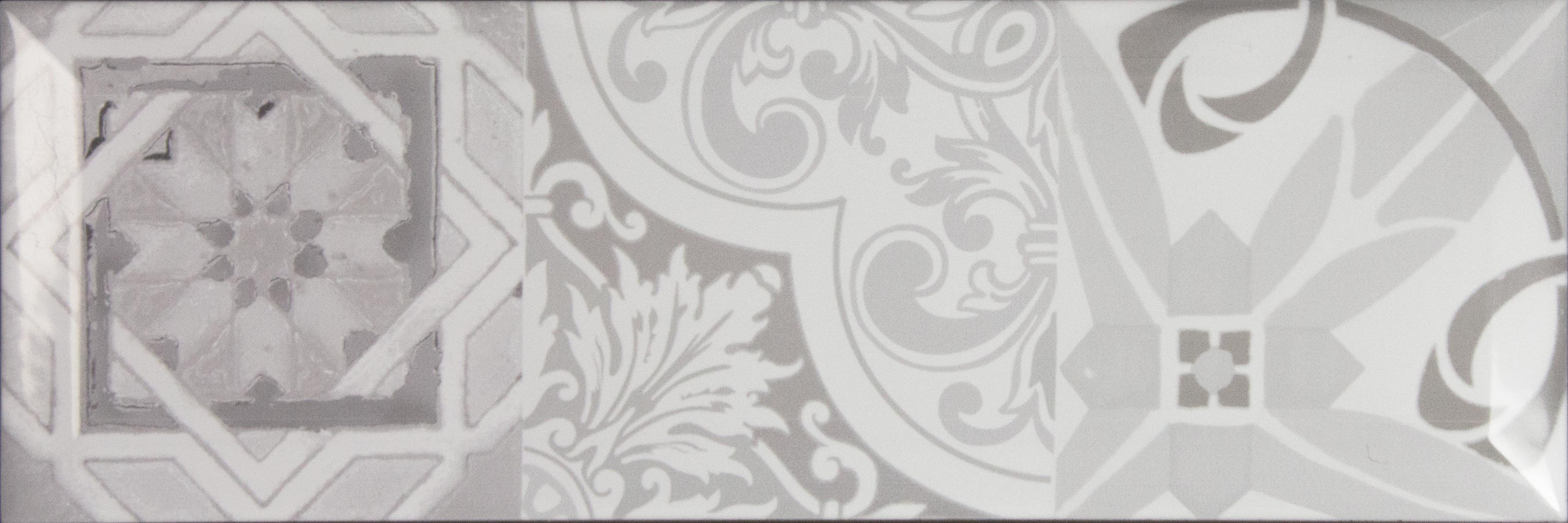 Плитка Monopole Антик серая глянцевая с фаской 10x30 (1,02) арт. 75892