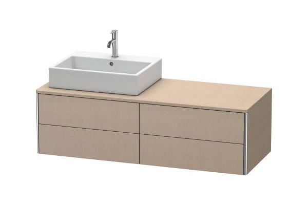 DURAVIT XSquare Тумба для накладной раковины, 1400x548 мм, 4 ящика, разделитель орех/ Linen Matt арт. 33773