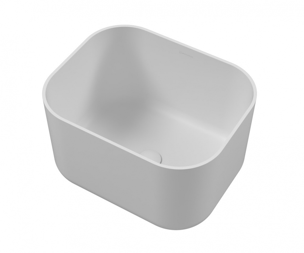 WHITECROSS Lazurit Раковина накладная, 50x40хH30 см, SolidSurface белый матовый арт. 37051