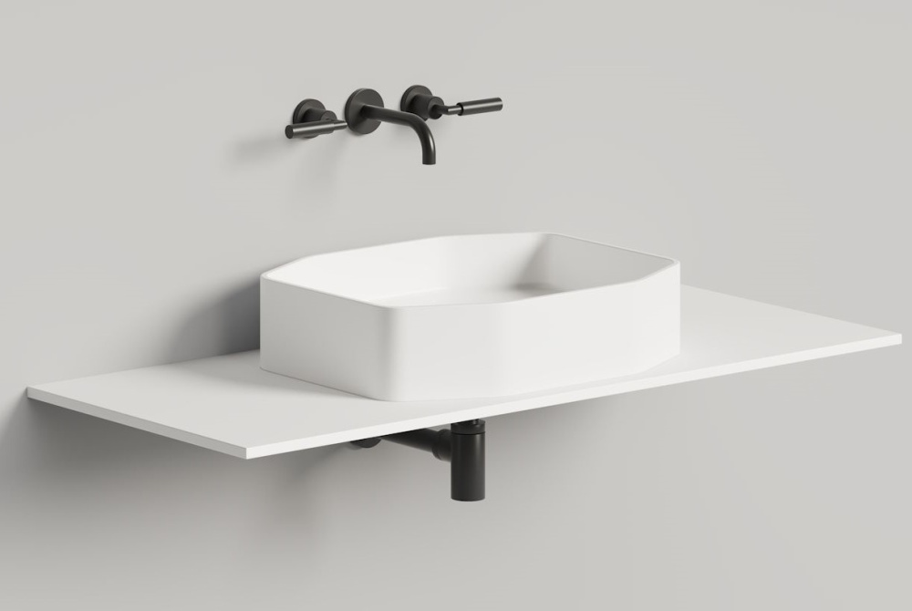 Salini CARTELLA 55 Раковина накладная 550х450х120 мм, S-Stone, матовый, белый арт. 124965