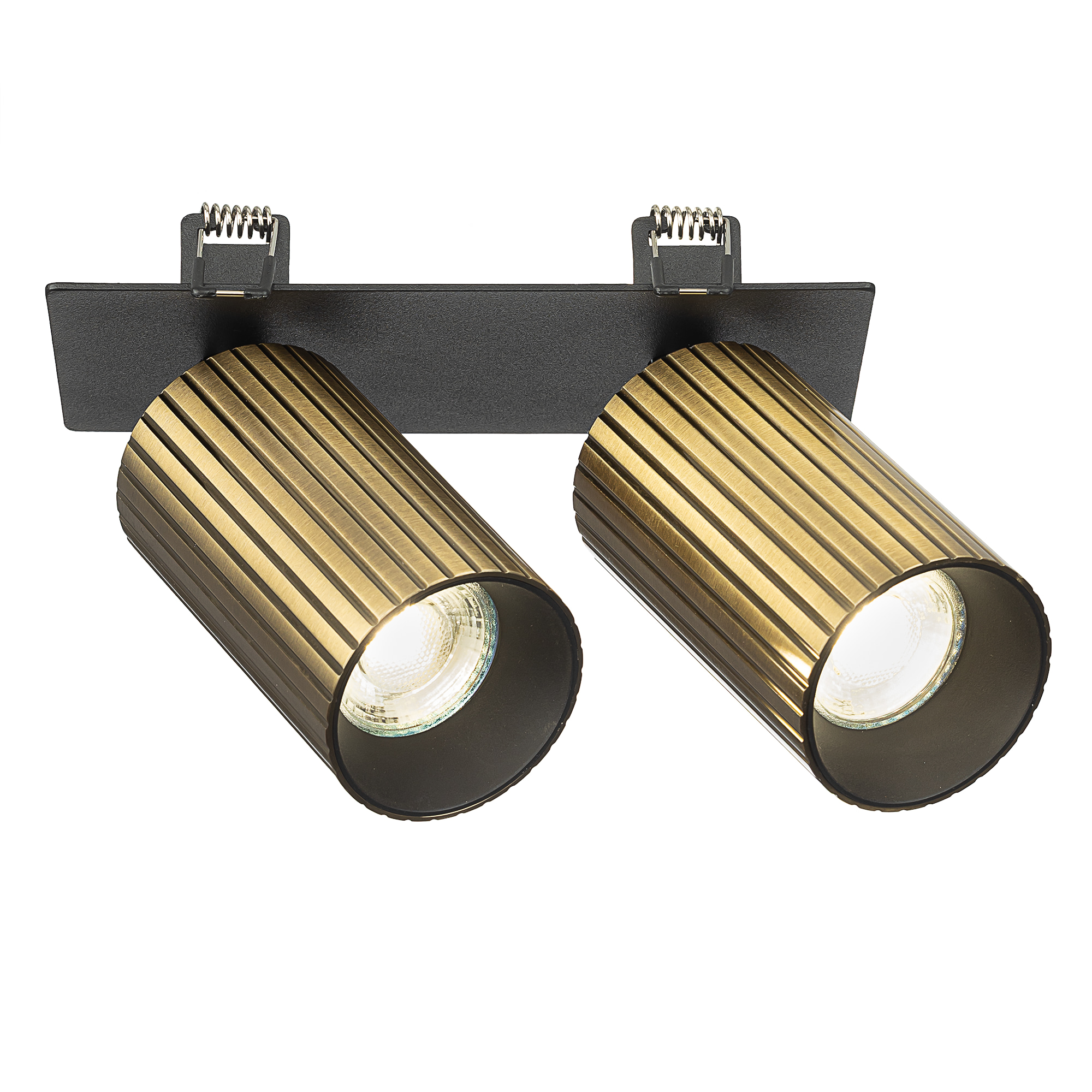 Citilux AXEL CL512D23R Спот поворотный встраиваемый двойной Бронза Рифлёный арт. 89827