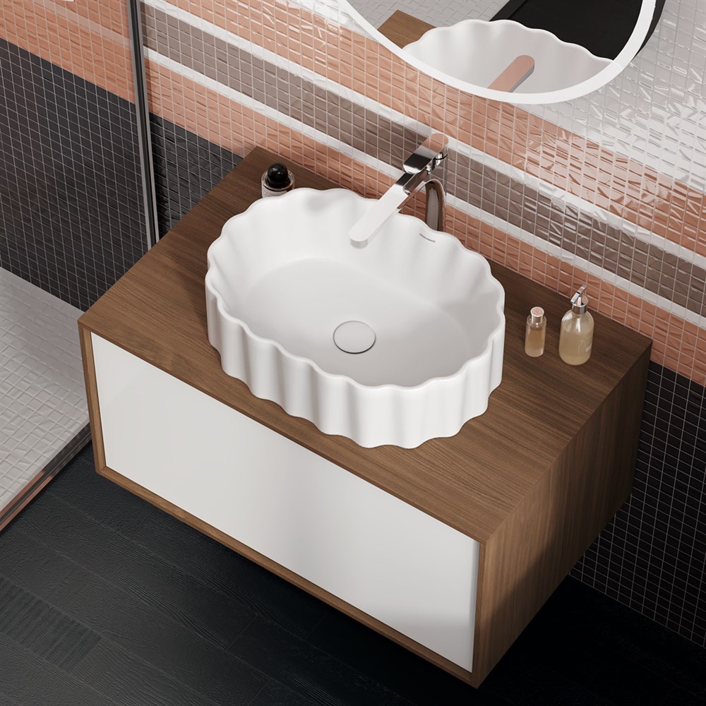CC.wb.50/WHT.M Раковина ARTBASIN Conchiglia/АртБейзин Конкилья накладная 50, белая матовая арт. 117451
