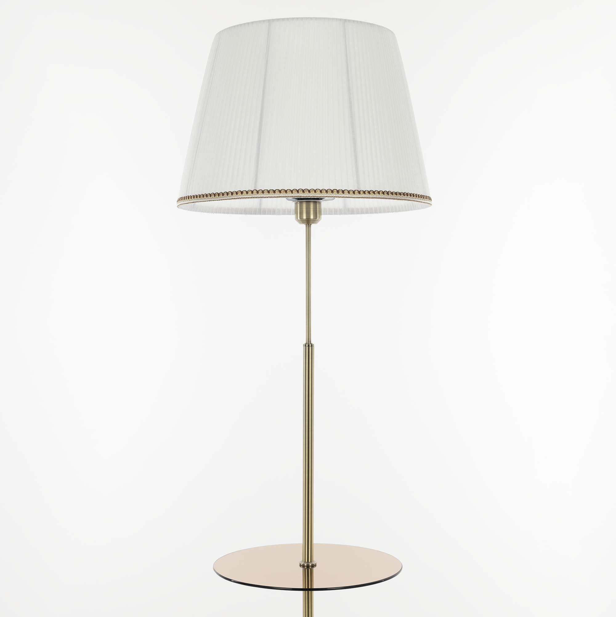 Citilux Линц CL402980T Торшер бронза со столиком и белым абажуром арт. 89023