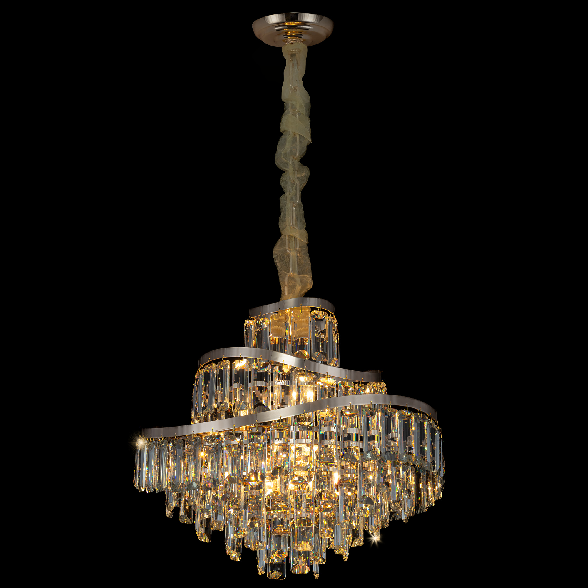 Citilux NAIAD CL315152 Люстра хрустальная подвесная Золото арт. 89516