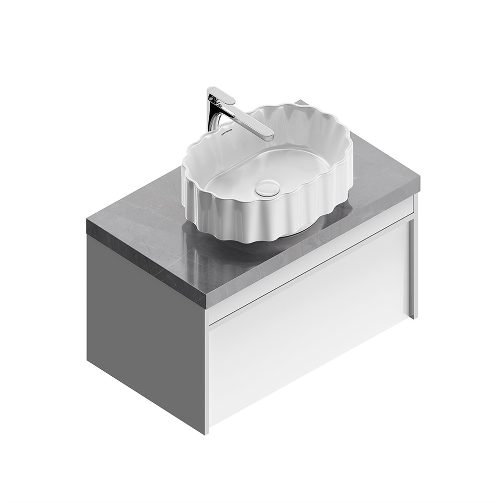 CC.wb.50/WHT Раковина ARTBASIN Conchiglia/АртБейзин Конкилья накладная 50, белая глянцевая арт. 117446